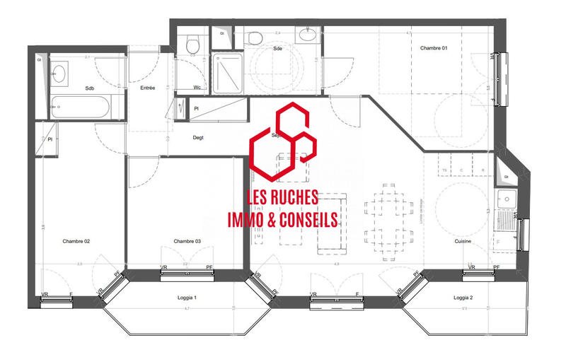 Appartement - 86 m² - 4 pièces