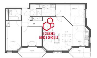 Appartement - 86 m² - 4 pièces