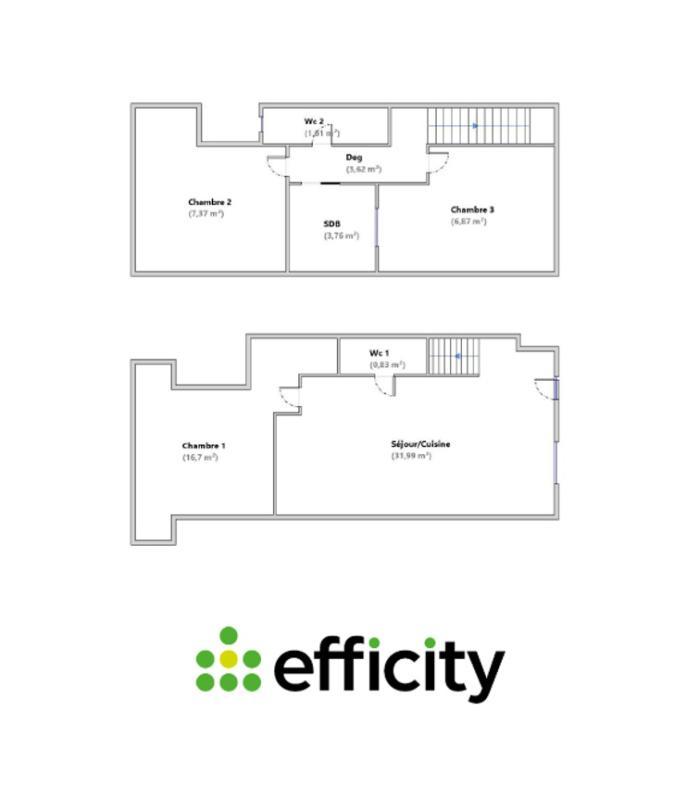 Maison - 80 m² - 4 pièces