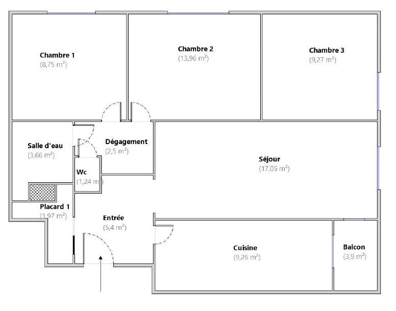 Appartement - 73 m² - 4 pièces