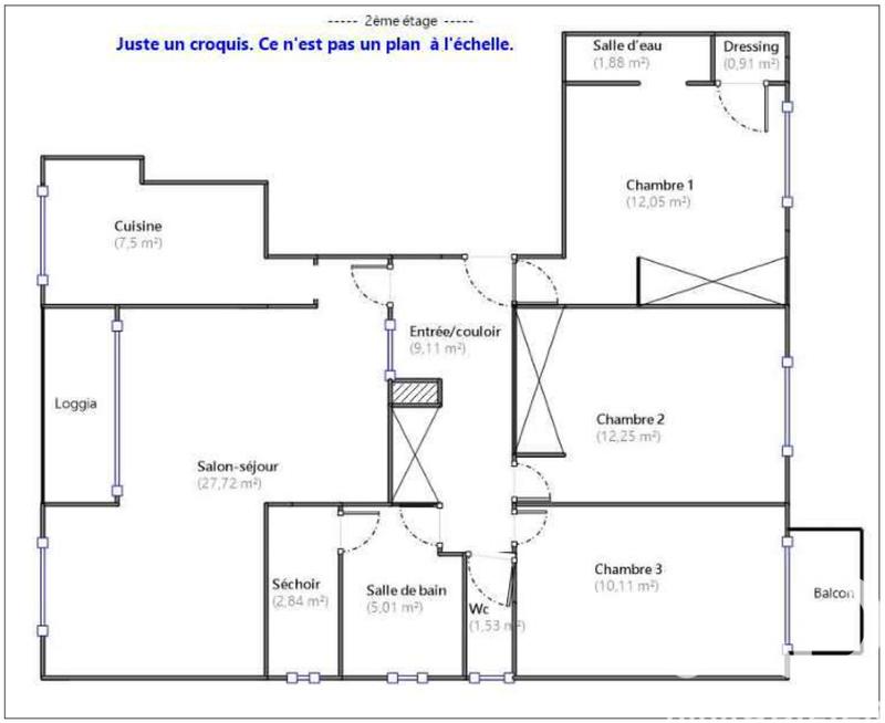 Appartement - 91 m² - 5 pièces