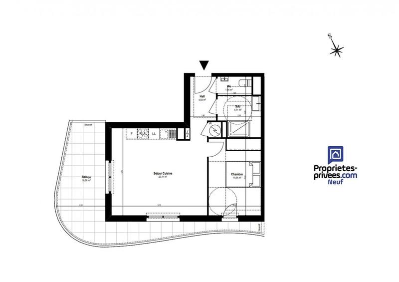Appartement - 46 m² - 2 pièces
