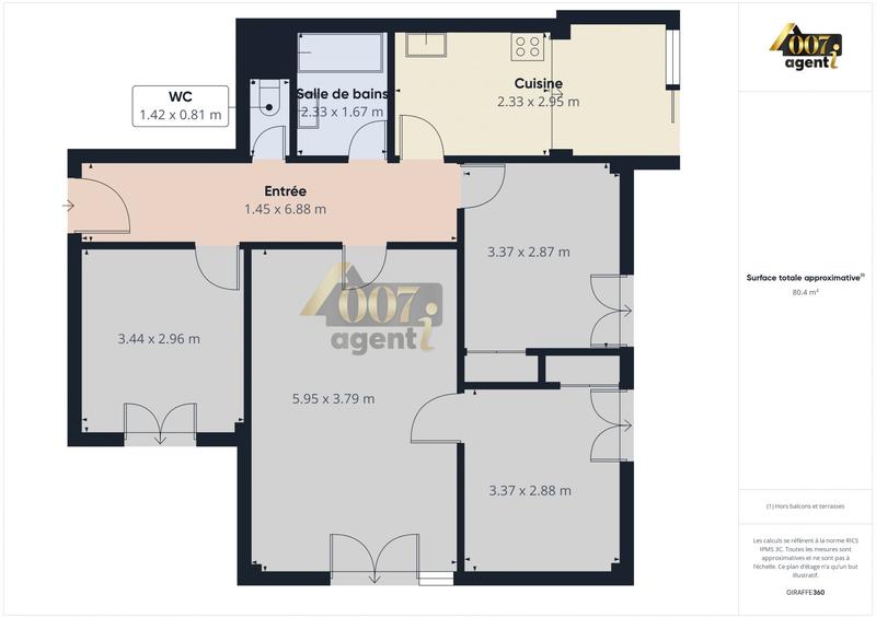 Appartement - 79 m² - 4 pièces