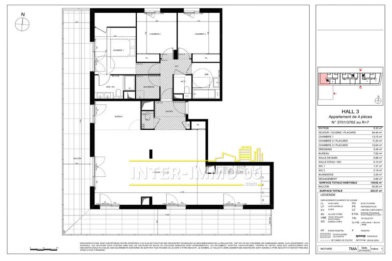 Appartement - 140 m² - 4 pièces