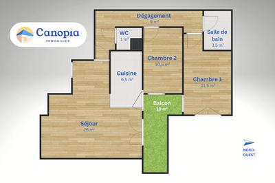 Appartement - 68 m² - 3 pièces