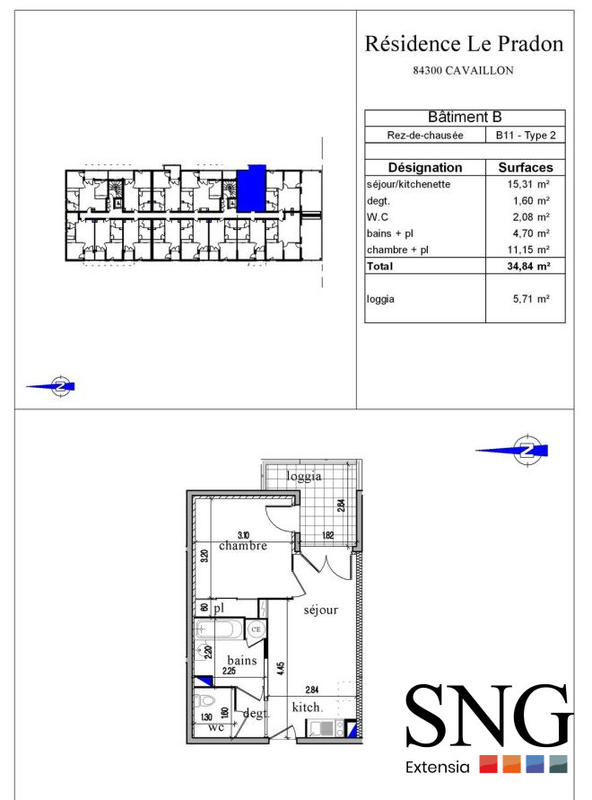 Appartement - 35 m² - 2 pièces