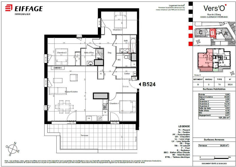 Appartement - 90 m² - 4 pièces