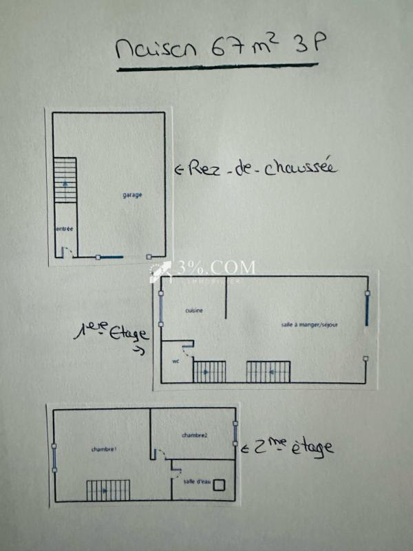 Maison - 67 m² - 3 pièces