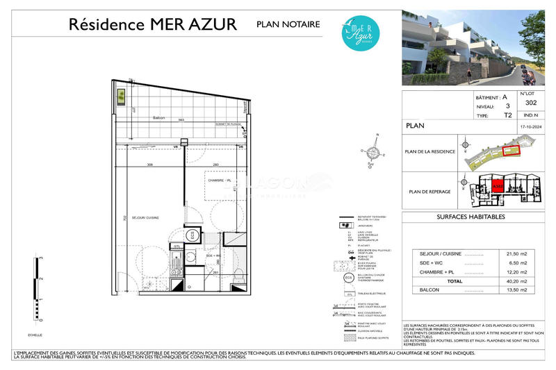 Appartement - 40 m² - 2 pièces