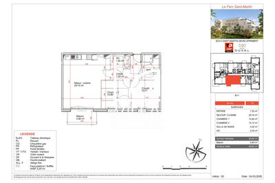 Appartement - 65 m² - 3 pièces