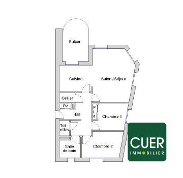 Appartement - 61 m² - 3 pièces