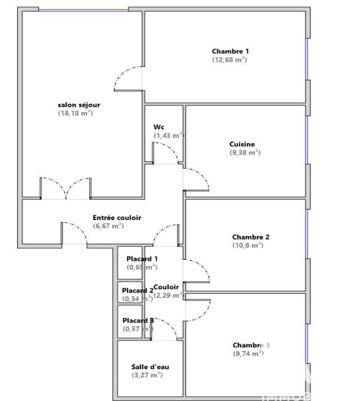 Appartement - 76 m² - 4 pièces