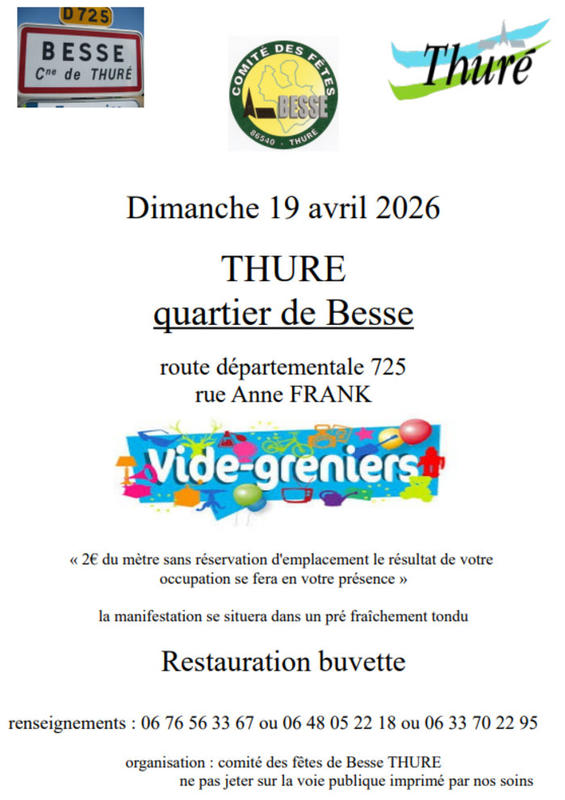 📢 Vide-Greniers à Besse (Thuré) ! 📢
