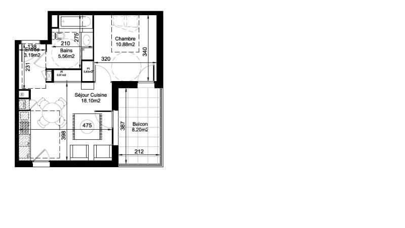 Appartement - 39 m² - 2 pièces