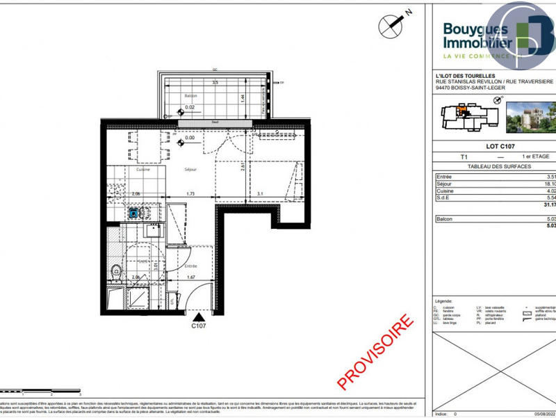 Appartement - 31 m² - 1 pièce