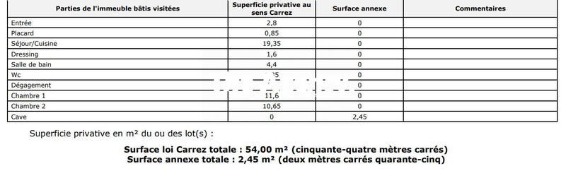 Appartement - 54 m² - 3 pièces