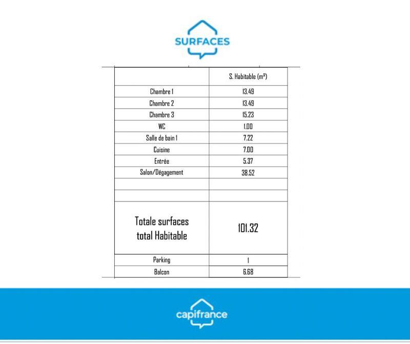 Appartement - 101 m² - 4 pièces