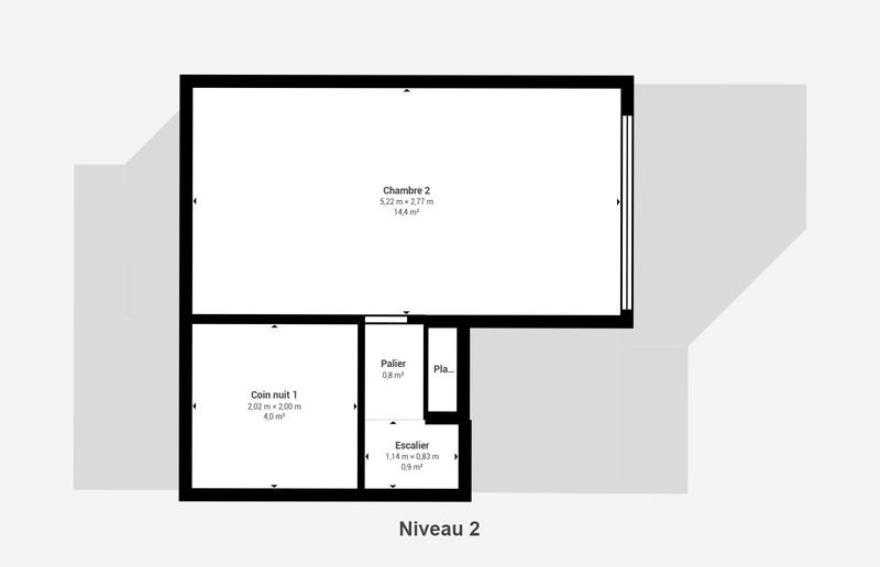 Duplex - 34 m² - 3 pièces