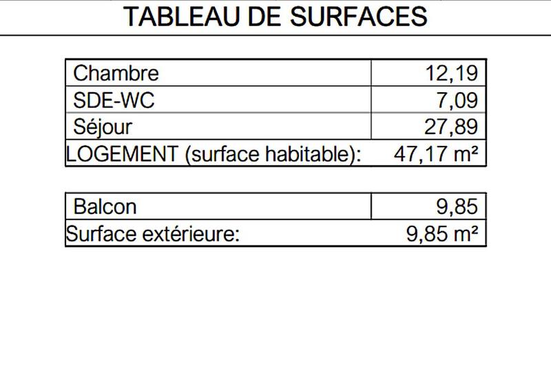 Appartement - 47 m² - 2 pièces