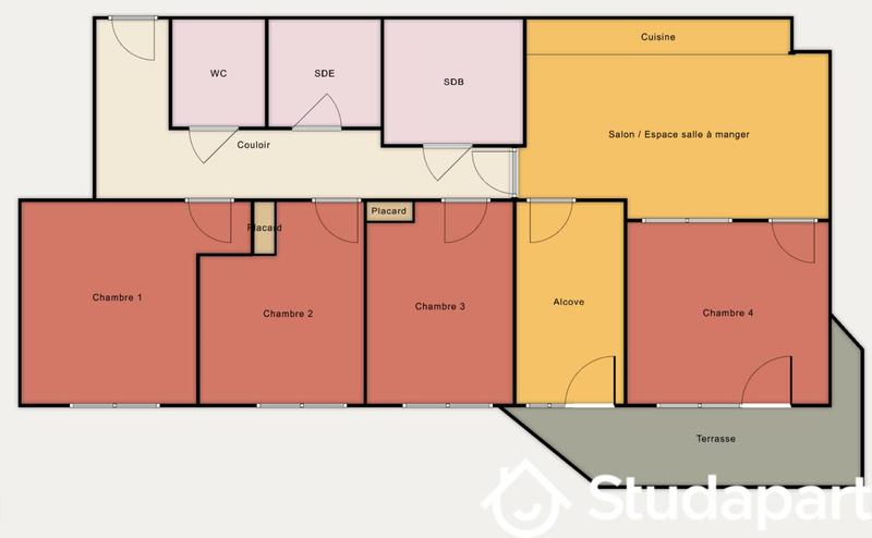 Chambre - 10 m² - 1 pièce