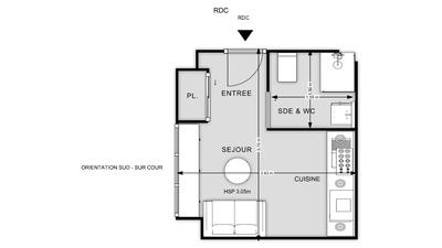 Appartement - 12 m² - 1 pièce