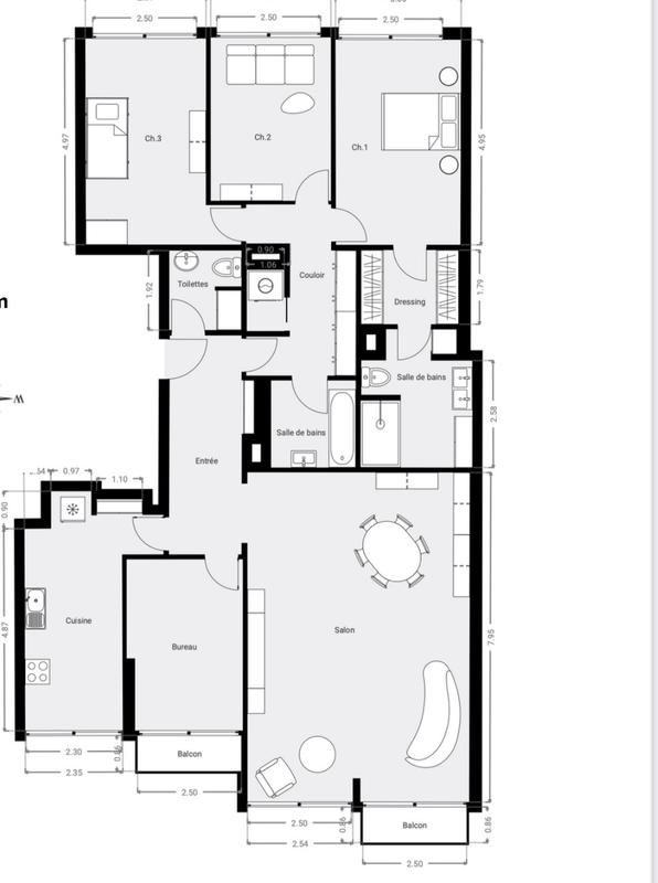 Appartement - 153 m² - 5 pièces