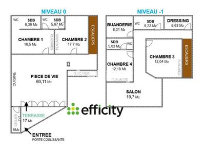 Appartement - 200 m² - 7 pièces