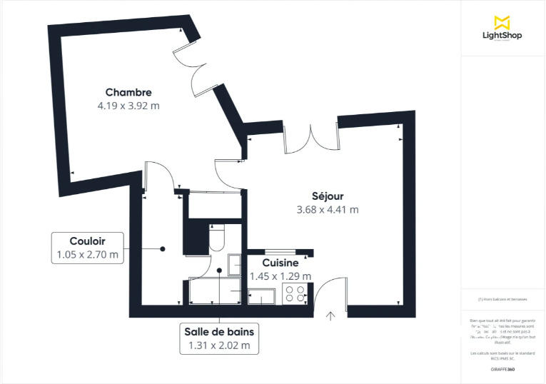 Appartement - 43 m² - 2 pièces