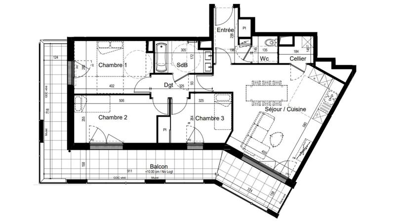 Appartement - 77 m² - 4 pièces