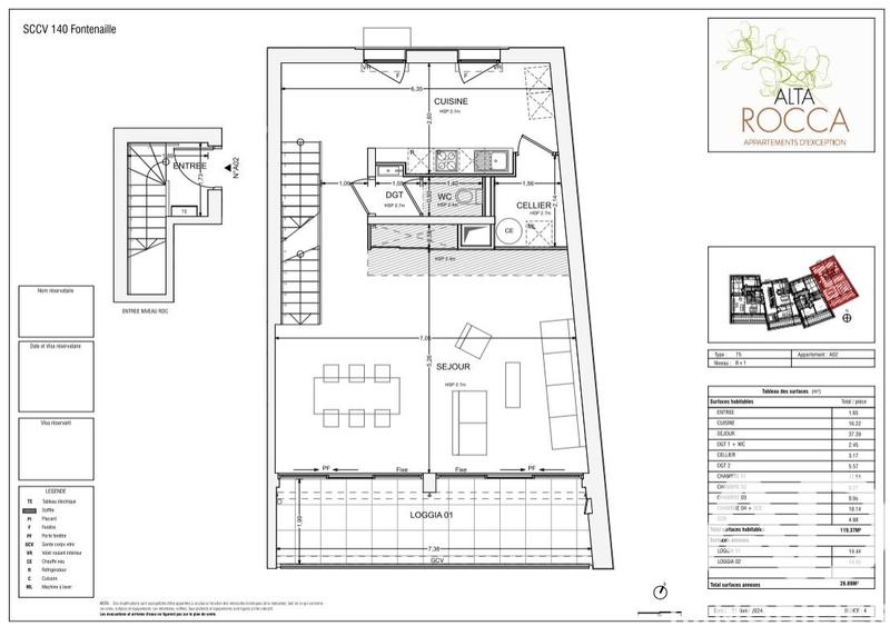 Duplex - 119 m² - 5 pièces