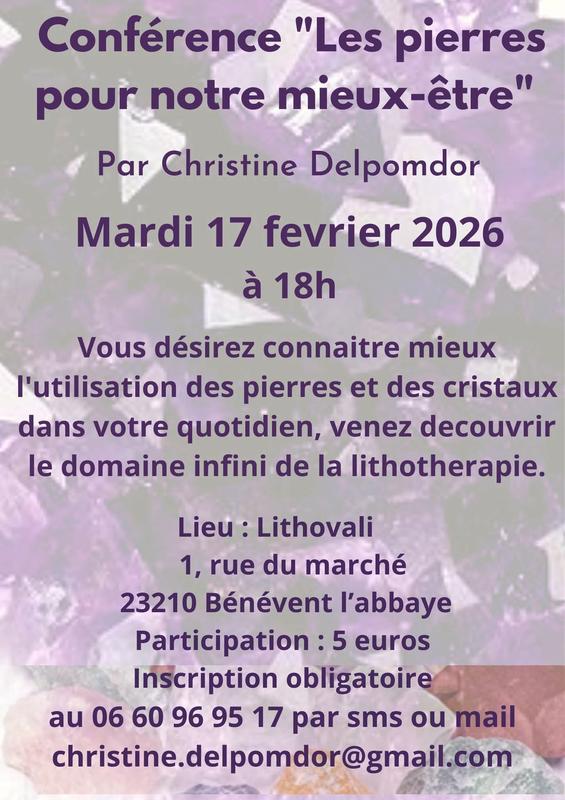 Conférence les Pierres pour notre Mieux-Etre