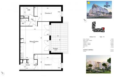 Appartement - 71 m² - 3 pièces
