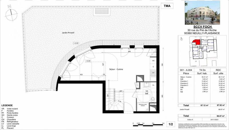 Appartement - 87 m² - 4 pièces