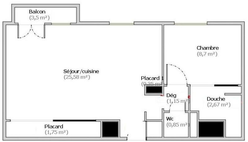 Appartement - 41 m² - 2 pièces