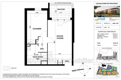 Appartement - 44 m² - 2 pièces