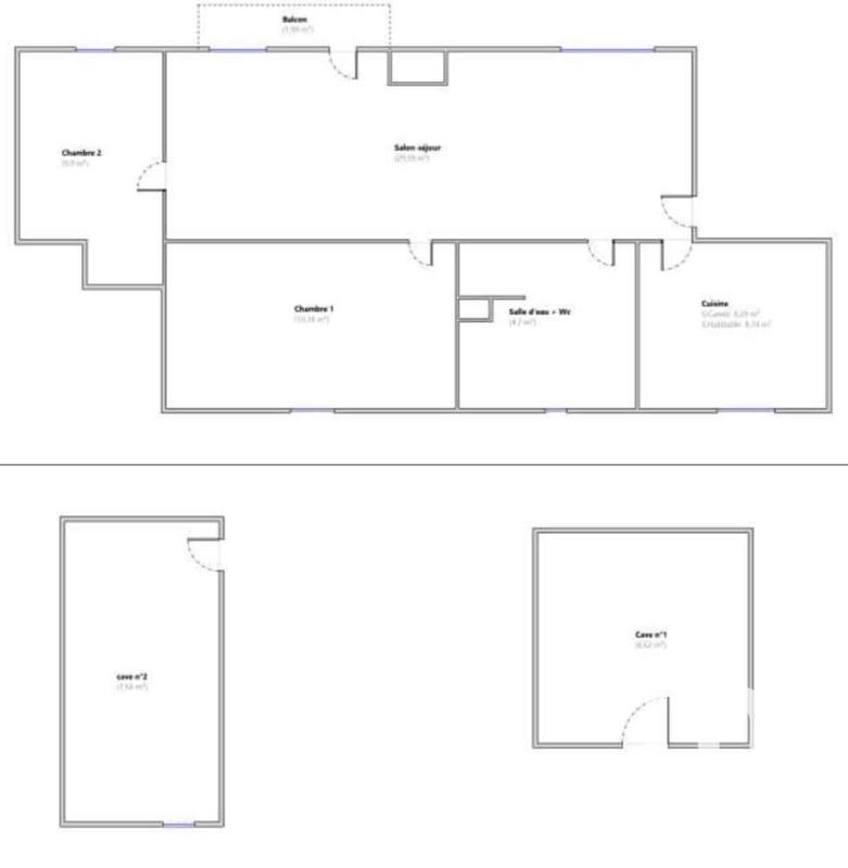 Appartement - 63 m² - 3 pièces