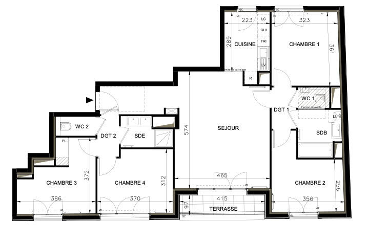 Appartement - 98 m² - 5 pièces