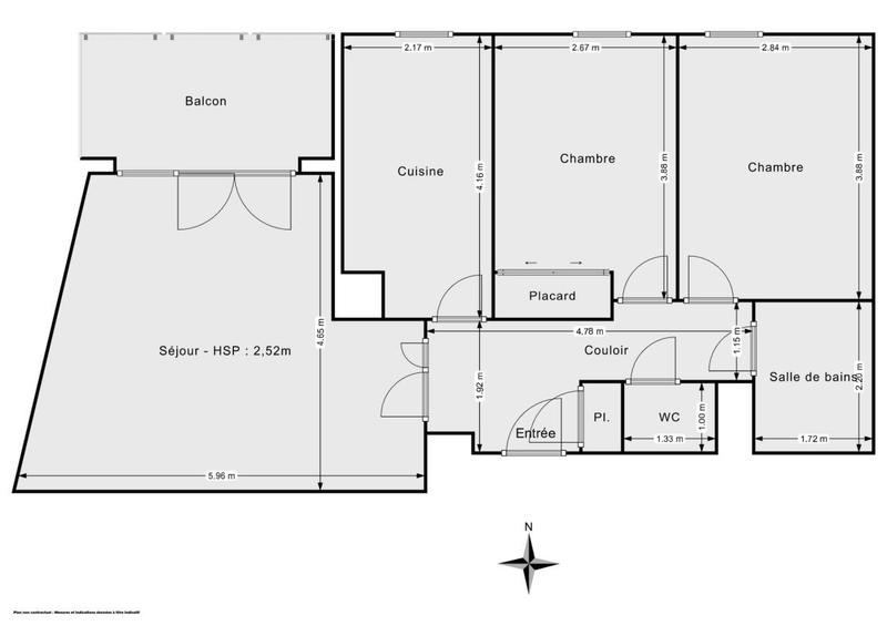Appartement - 63 m² - 3 pièces