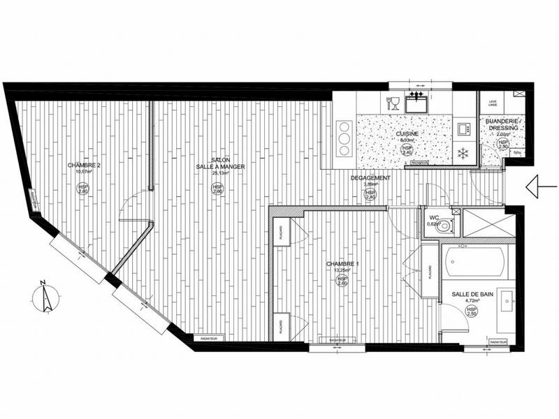 Appartement - 64 m² - 3 pièces