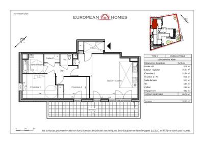 Appartement - 68 m² - 3 pièces