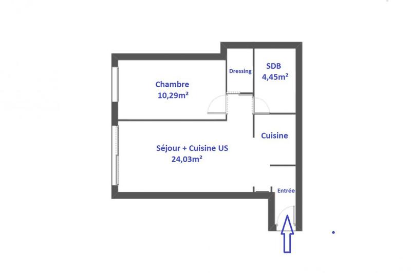 Appartement - 47 m² - 2 pièces