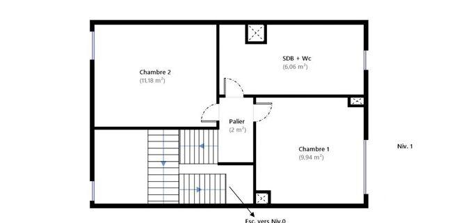 Duplex - 63 m² - 3 pièces
