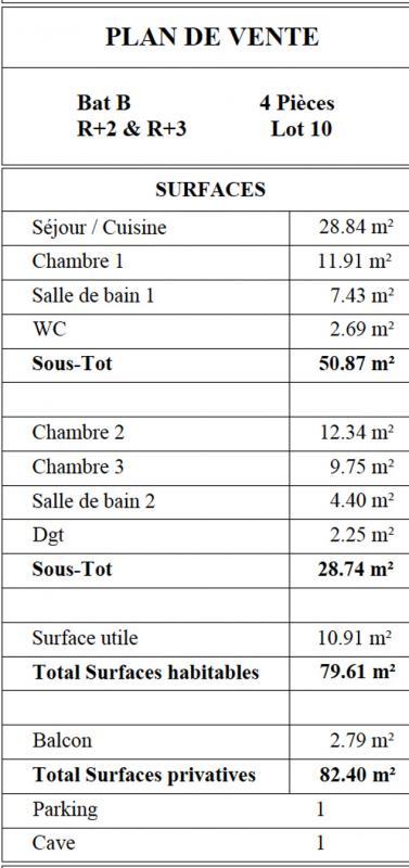 Appartement - 79 m² - 4 pièces