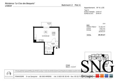 Appartement - 30 m² - 1 pièce