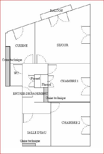 Appartement - 58 m² - 3 pièces