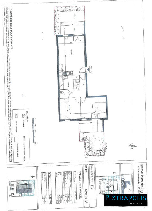 Appartement - 70 m² - 3 pièces