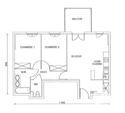 Appartement - 61 m² - 3 pièces