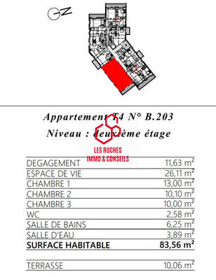 Appartement - 84 m² - 4 pièces
