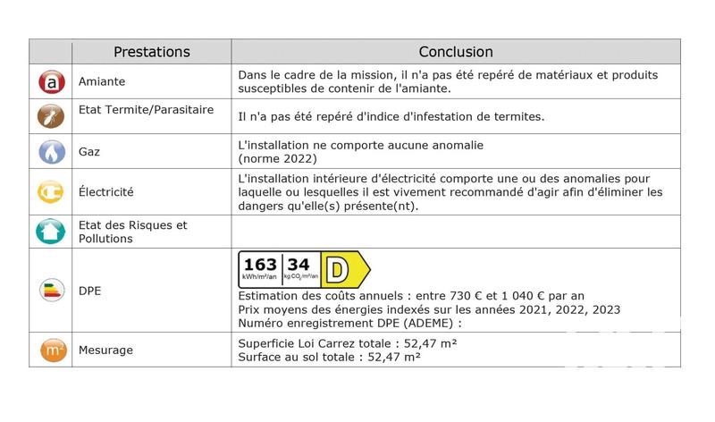 Appartement - 52 m² - 3 pièces