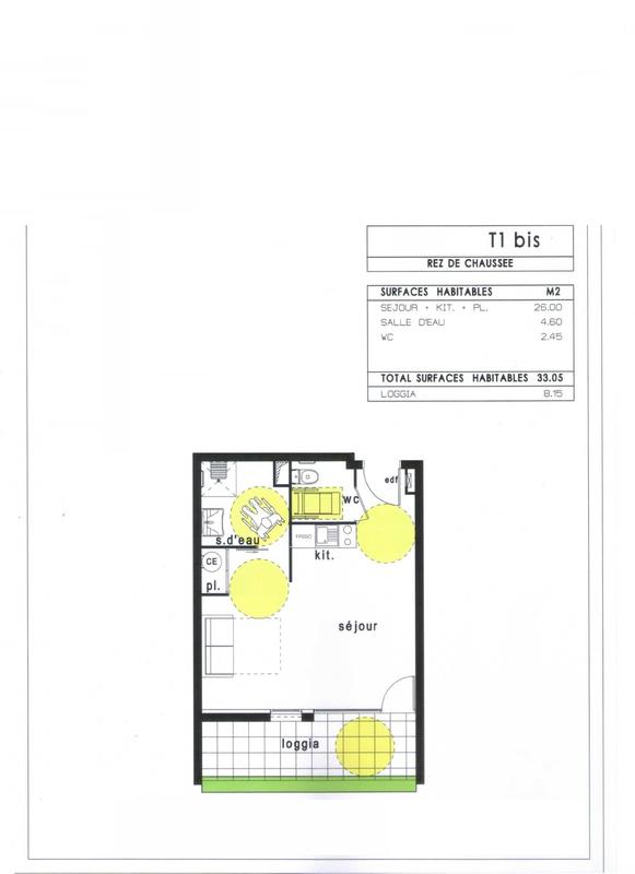Appartement - 33 m² - 1 pièce